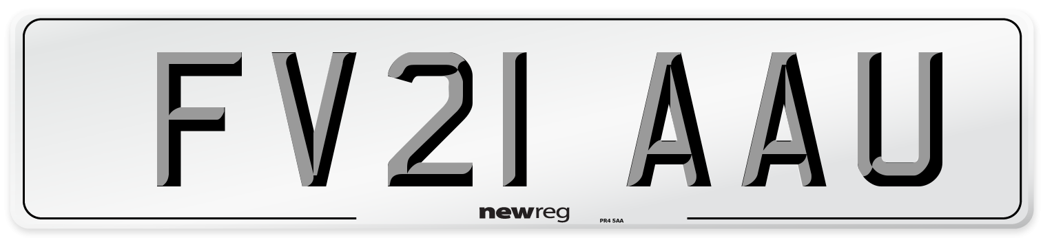 FV21 AAU Number Plate from New Reg
